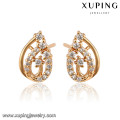 92471 Xuping fancy wholesale 18k gold plated white stone stud earring